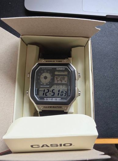 Casio digital watch AE-1200WH-1CVEF Silver black