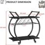 Drinks Trolley, Rolling Bar Cart, Kitchen Trolley on Wheels, Modern Serving Trolley, Wine Cart with Storage Shelves, Wine Holders, for Home Bar, Dining Living Room, Black Image 2