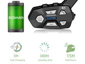 Bluetooth 5.0 Motorcycle Intercom Helmet 2 People 1200M Talking Universal Pairing Waterproof Interphone Headset FM Radio