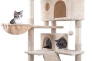 NEW SALE Cat Tree, 151cm Cat Scratching Post Stable Cat Tower for Large Cat, Activity Centre Cat Climbing Tree with 2 Cat House, Hammock, 4 Sisal Posts, Ladder, and Rest Place for Indoor Cat