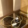 Mid Century French Table Lamp, Vintage Jean Claude Mahey, Lacquer Brass Chrome, 70s Image 7