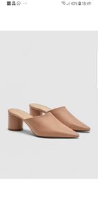 Zara shoes mules nude pinkish real leather size 4