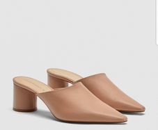 Zara shoes mules nude pinkish real leather size 4
