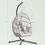 Hanging Swing Chair with Frame Folding Height Adjustable Cushion Image 3