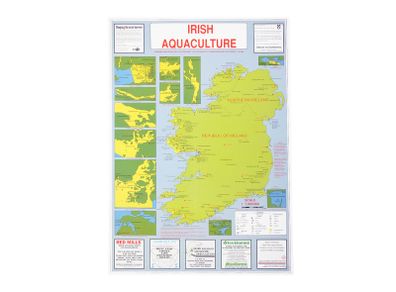 Bord Iascaigh Mhara Irish Aquaculture/Fishing/Fish Farms B2 Size Map/Poster 1989