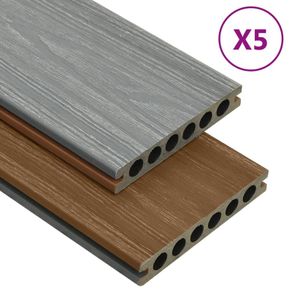 WPC Decking Boards with Accessories Brown and Grey 10 m.sqr 2.2 m