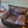 Leather 3+2+1 and footstool Image 4