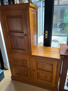 Indonesian Solid Teak Wood L-Shaped Caninet
