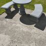 Freshly Refurbished 3-Piece Concrete Garden Set in Anthracite Grey Image 3