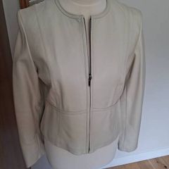 Stunning Cream Genuine Leather Jacket as New (12)