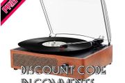 DISCOUNT IN COMMENTS Bluetooth Record Player Belt-Driven 3-Speed Turntable, Vintage Vinyl Record Players Built-in Stereo Speakers, with Headphone Jack/Aux Input/RCA Line Out (FREE SHIPPING)