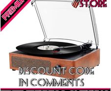 DISCOUNT IN COMMENTS Bluetooth Record Player Belt-Driven 3-Speed Turntable, Vintage Vinyl Record Players Built-in Stereo Speakers, with Headphone Jack/Aux Input/RCA Line Out (FREE SHIPPING)