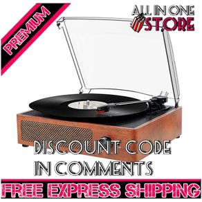 DISCOUNT IN COMMENTS Bluetooth Record Player Belt-Driven 3-Speed Turntable, Vintage Vinyl Record Players Built-in Stereo Speakers, with Headphone Jack/Aux Input/RCA Line Out (FREE SHIPPING)
