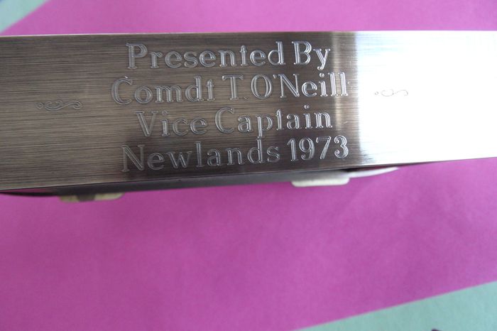 Old 1970's Clock Heavy Brass & Mother Of Pearl Finish Presented To Army  Comdi T. O' Neill Vice Captain Newlands 1973 & Its Working !