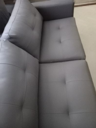 New Leather Grey 3 Seater Sofa