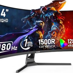 34 Inch Ultrawide Curved 180Hz Gaming Computer Monitor,1500R PC Screen 21-9 UWQHD (3440x1440),128% sRGB,Adaptive Sync,178 Viewing Angle HDMI Display Port,Compatible with Wall mounting-Black