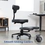 Ergonomic Mobile Cross Legged Desk Chair with Wheels, Home and Office, Flexible Kneeling Chair for Fidgeting, Adjustable Yoga Meditation Criss Cross Seat, Backrest, Black Image 3