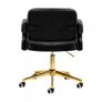 Black velvet swivel chair Image 3