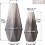 Grey White Vase for Flowers, Set of 2 Modern Ceramic Vases for Pampas Grass, Geometric Decorative Pottery Vase for Home Decor, Living Room, Bedroom, Table, Mantel, 28cm/22cm Image 2