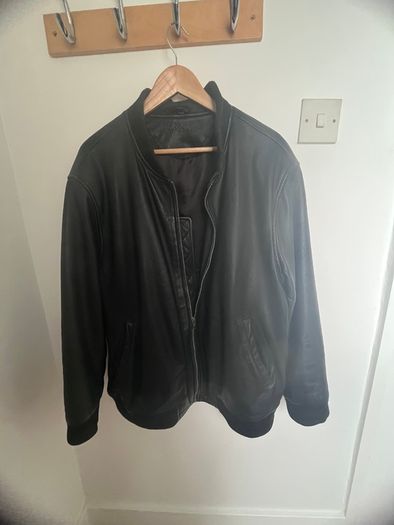 Mens Leather Bomber Jacket