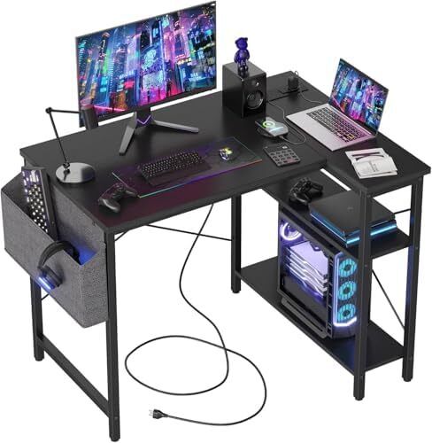 L Shaped Desk with Power Outlets
