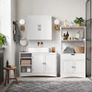 Under-Sink Cabinet Extra Long 90 x 30 x 60 cm 2 Doors Bathroom Cabinet Open Compartments Height-Adjustable Shelves White Image 2