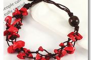 Crushed Stone Bracelet - Red
