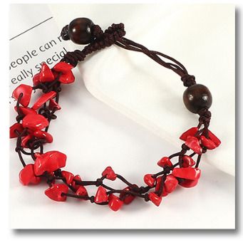 Crushed Stone Bracelet - Red