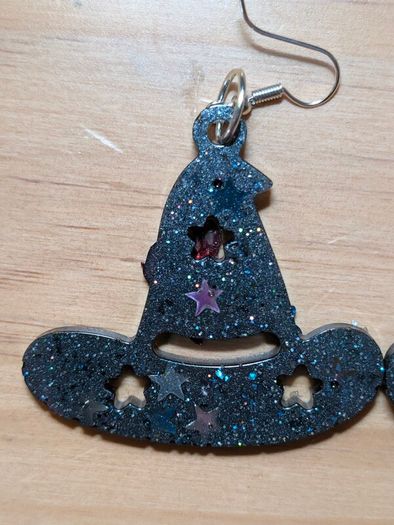 Handmade Halloween Witches Hat Earrings