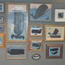 Original Contemporary Minimalist Niave Folk Nautical Whale theme Painting Image 2