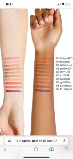 Sacheu peel off Lip liner in get ready