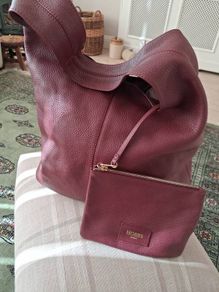 Stunning New Unused Hobbs of London Lula Maroon Leather Bag