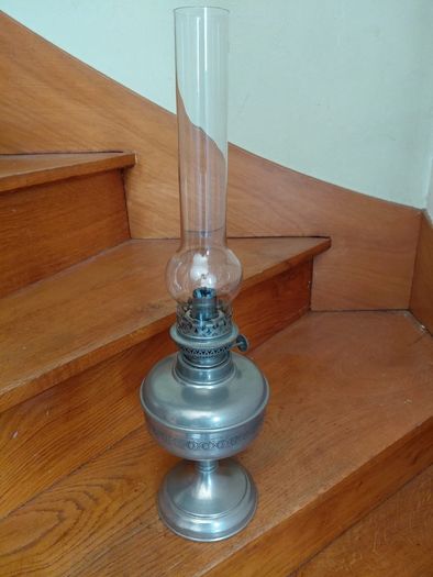 Antique French stainless steel lamp works
