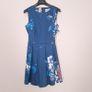 Closet London Teal Blue Floral Box Pleated Sleeveless A-Line Skater Dress 12UK/40EU Image 5