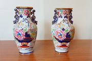 Two matching vintage Mason's Patent Ironstone China vases  height 28cm