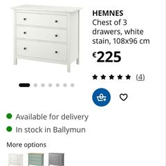Hemnes chest of drawers white