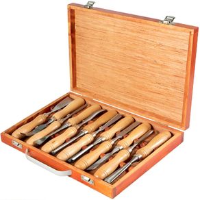Wood Chisel Sets 12pcs Lathe Chisels 3-3/4Inch /95MM Woodworking Chisels 9Inch Wood Lathe Tools Wood Chisels Lathe Tools