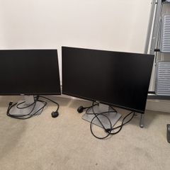 2 x Dell 24 inch Monitors Stands and HDMI Cables