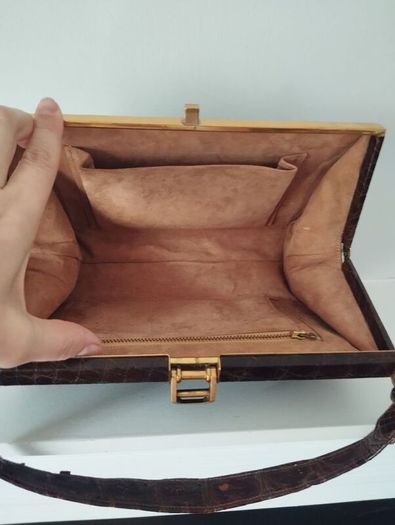 real crocodile leather vintage bag