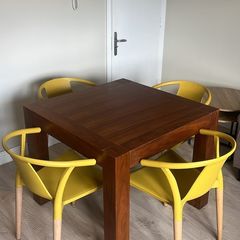 Wooden dining table (4 seater) and chairs