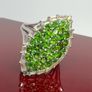 Silver Chrome Diopside & White Topaz Halo Ring Image 6