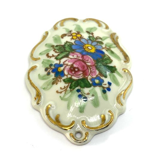 Vintage Bavarian Porcelain Pendant: