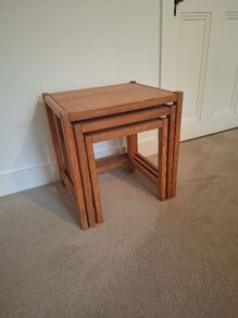 vintage nest of tables solid timber