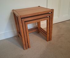 vintage nest of tables solid timber