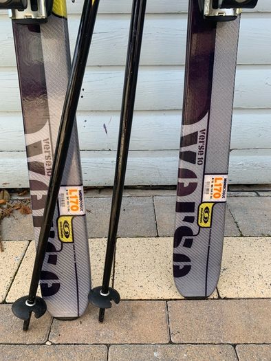 Must sell!! Salomon Skis, Alpine, and Poles - 170cm