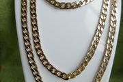 Vintage extra long Gold Plated Curb Link Chain 46"