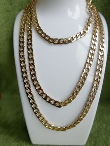 Vintage extra long Gold Plated Curb Link Chain 46"