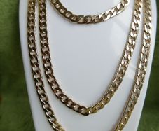 Vintage extra long Gold Plated Curb Link Chain 46"