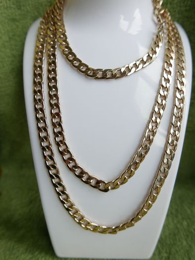 Vintage extra long Gold Plated Curb Link Chain 46"