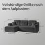 Modular Corner Sofa with Chaise Longue Slate Grey Corduroy No Assembly Required Image 4